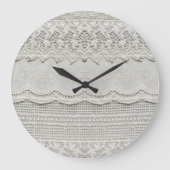 Subtiele witte kant, textiel close-up. grote klok (Voorkant)