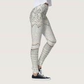 Subtiele witte kant, textiel close-up. leggings (Rechts)