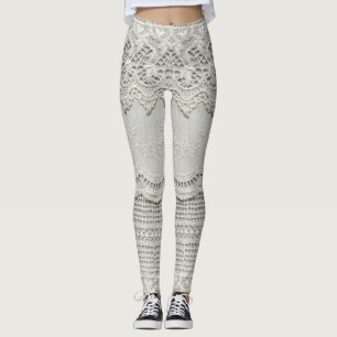 Subtiele witte kant, textiel close-up. leggings