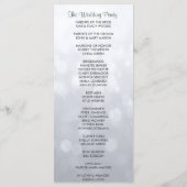 Subtiele Zilveren Bokeh Lights Trouwprogramma Programma (Achterkant)