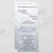 Subtiele Zilveren Bokeh Lights Trouwprogramma Programma (Voorkant / Achterkant)