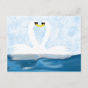 Subtiele zwanen verliefd (hart vormen) Kunst cadea Briefkaart