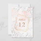Subtil Blush Floral Mariage Numéro de table (Dos)