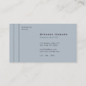 Subtil gris minimaliste Carte de visite Monogramme (Dos)