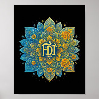 Subtil ontwerp van mandala's Pro-democratische fem Poster