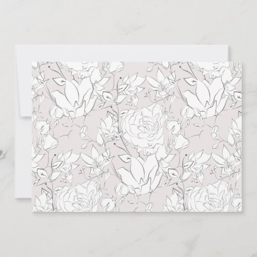 subtile carte à faire-part de naissance florale (Dos)