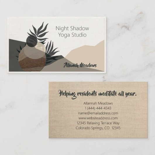 Subtle and Peaceful Yoga Teacher Visitekaartje (Voorkant / Achterkant)