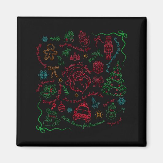 Subtle Anti Trump Christmas Funny Democracy Libera Magneet (Voorkant)