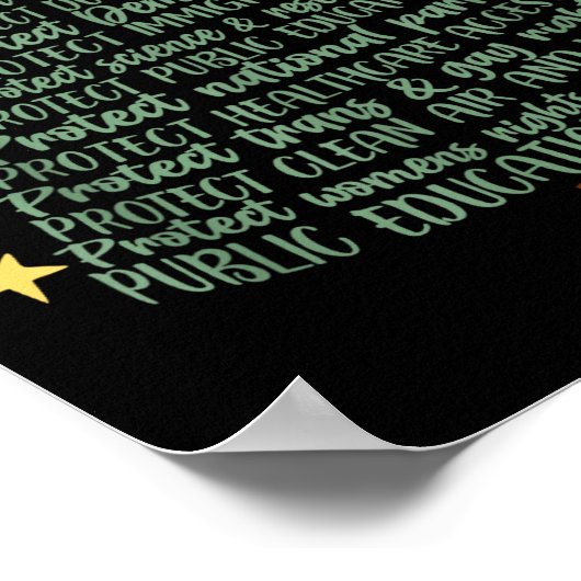 Subtle Anti Trump Funny Christmas Tree Poster (Hoek)