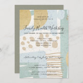 SUBTLE AQUA MODERN ABSTRACTE GEOMETRISCHE ART-GEBE KAART (Voorkant / Achterkant)