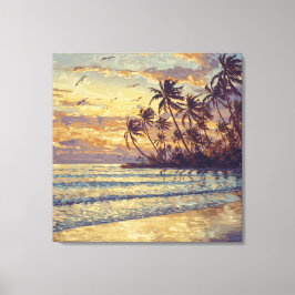 Subtle Beach Light - Impressionism Style Landscape Canvas Afdruk