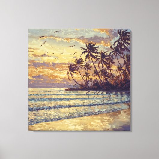 Subtle Beach Light - Impressionism Style Landscape Canvas Afdruk (Voorkant)