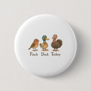 Subtle Bird Anti Trump Shirt Retro Vogelvink Eend Ronde Button 5,7 Cm
