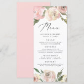 Subtle Blooms | Carte de Menu de Mariage Florale (Devant / Derrière)