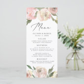 Subtle Blooms | Carte de Menu de Mariage Florale (Debout devant)