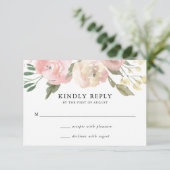Subtle Blooms | Carte de réponse de mariage (Debout devant)