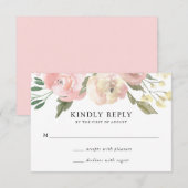 Subtle Blooms | Carte de réponse de mariage (Devant / Derrière)