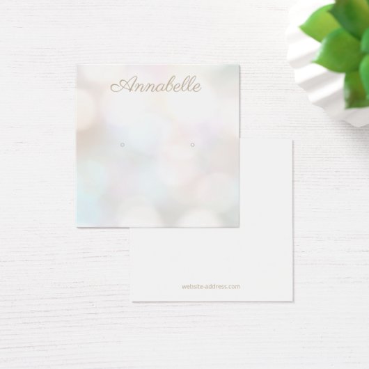 Subtle Bokeh Stud Earning Display Card Vierkante Visitekaartjes (Bureau)