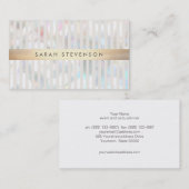 Subtle Bokeh White Stripes Gold Stripe Visitekaartje (Voorkant / Achterkant)