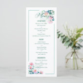 Subtle Botanical Blush Pink Peony Flowers Wedding Menu (Staand voorkant)