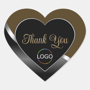 Subtle Brown Black Wavy Silver Logo Schattige Beda Hart Sticker