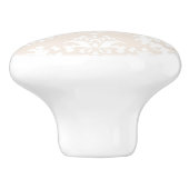 Subtle Cream Damask-patroon Keramische Knop (Zijkant)