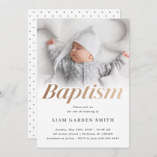 Subtle Cross Script Handwriting Christening Foto Kaart