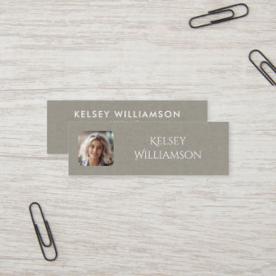 Subtle Fabric Texture Photo Mini Visitekaartje