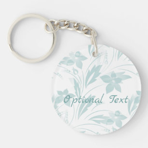 Subtle Floral in Blues Sleutelhanger