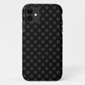Subtle Flower - Dark Grey op Black iPhone Case (Achterkant)