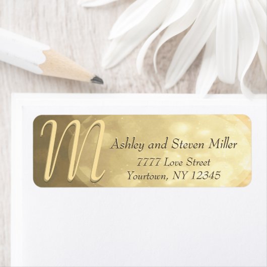 Subtle Gold Bokeh Monogram Etiket (Insitu)