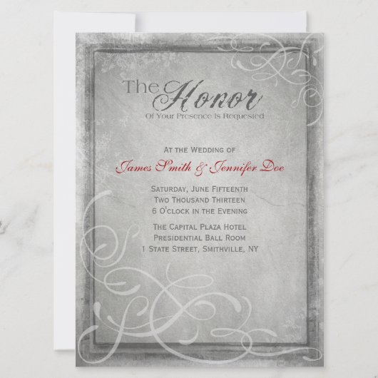 Subtle Grey Elegance Uitnodiging (Voorkant)