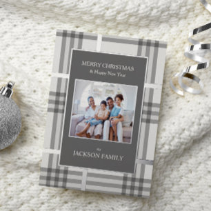 Subtle Grey Pset Holiday Photo met kerstkaart Folie Feestdagenkaart