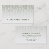 Subtle Herringbone Olive Green and White Visitekaartje (Voorkant / Achterkant)