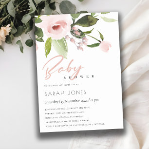 SUBTLE KLEURENWASSEN BLUSH PINK FLORAL BABY SHOWER KAART
