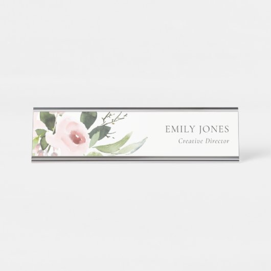 SUBTLE KLEURENWASSEN BLUSH PINK FLORAL BUNCH BUREAU NAAMBORDJE (Voorkant)