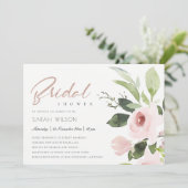 SUBTLE KLEURENWASSEN BLUSH PINK FLORAL VRIJGEZELLE KAART (Staand voorkant)