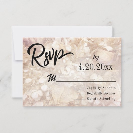 Subtle, legant Typography Black Type Wedding RSVP (Voorkant)