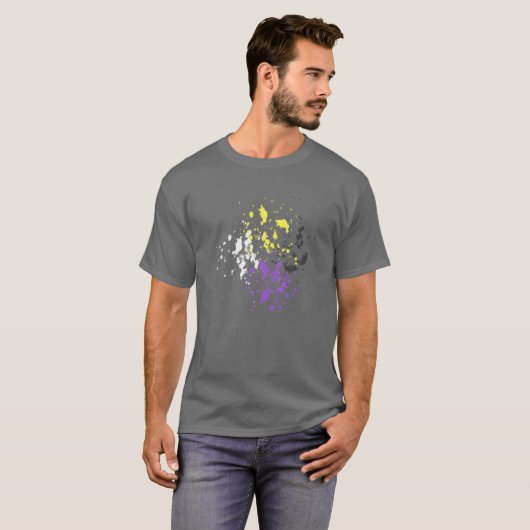 Subtle Non Binary Pride, Non Binary Pride Vlag T-shirt (Voorkant volledig)
