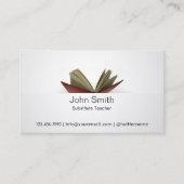 Subtle Open Book Substituent Teacher Visitekaartje (Voorkant)