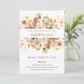 SUBTLE PEACH PINK WATERVERF FLORAL BABY SHOWER KAART (Staand voorkant)