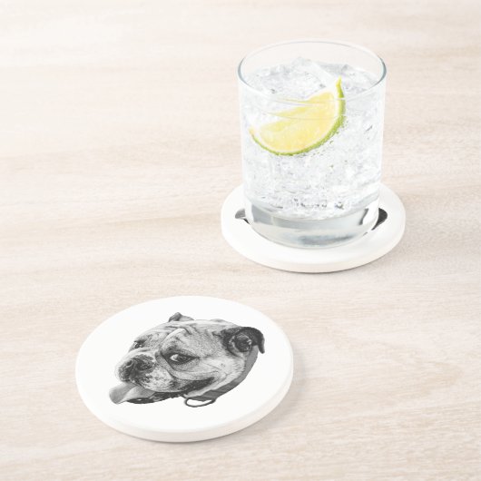 Subtle Pet Detail Zandsteen Onderzetter (Zijkant)