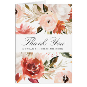 Subtle Red and White Floral Weddenschap Bedankt