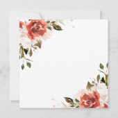 Subtle Red en White Floral Bouquet Wedding Kaart (Achterkant)