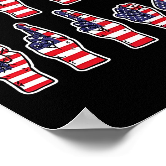 Subtle Resist Trump Asl Sign Language 4th Of July  Poster (Hoek)