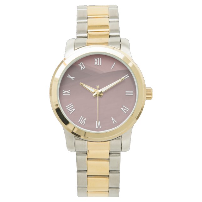Subtle Sangria Roman Numerals Horloge (Voorkant)