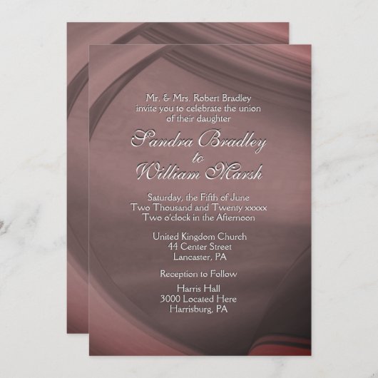 Subtle Sangria Wedding Invitation Kaart (Voorkant / Achterkant)