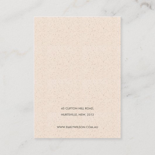 Subtle Soft White Ceramic Texture 2 Earing Display Visitekaartje (Achterkant)