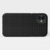 Subtle Squares - Dark Grey op Black iPhone Case (Achterkant (horizontaal))