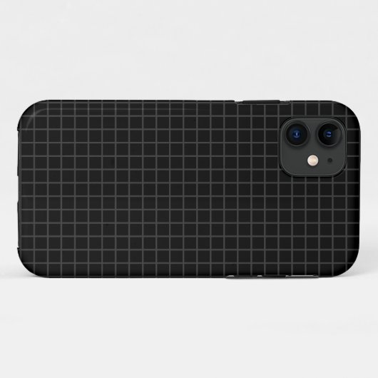 Subtle Squares - Dark Grey op Black iPhone Case (Achterkant (horizontaal))